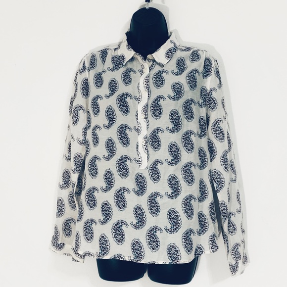 Ann Taylor Loft Softened Paisley Silk Blend Blouse - Picture 7 of 8